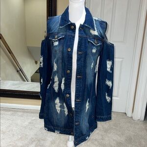 Distressed Blue Denim Jean Jacket